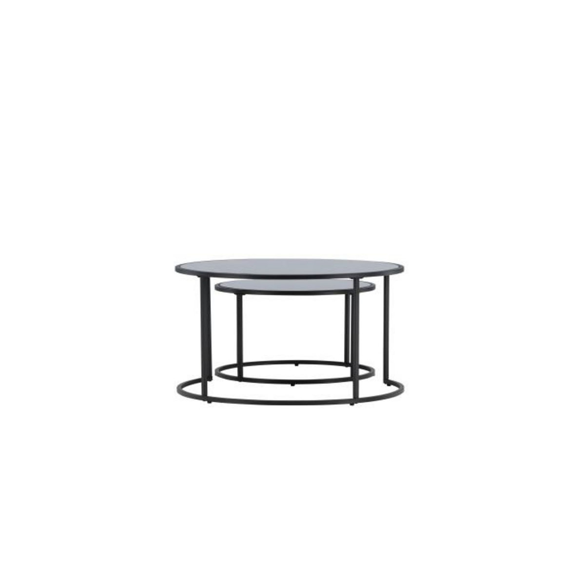 Paris Prix Lot de 2 Tables Basses Gigognes  Twin  79cm Noir