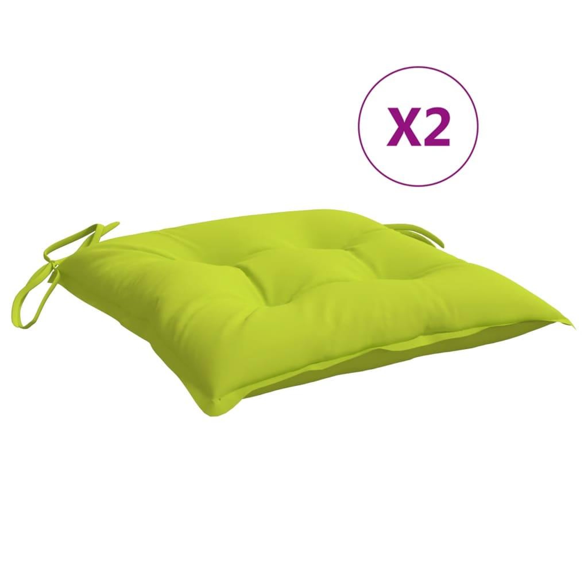 Voir la diapositive 2 : VIDAXL Coussins de palette lot de 2 vert brillant 50x50x7 cm