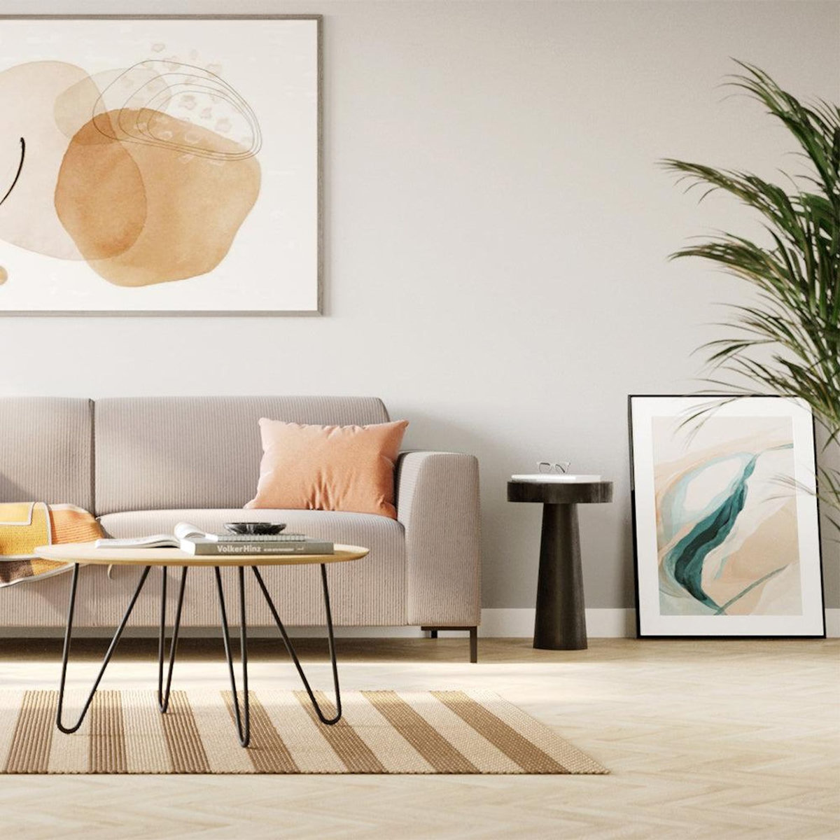 Rendez vous déco Table d'appoint ronde noire en bois de suar D35 cm-Janah