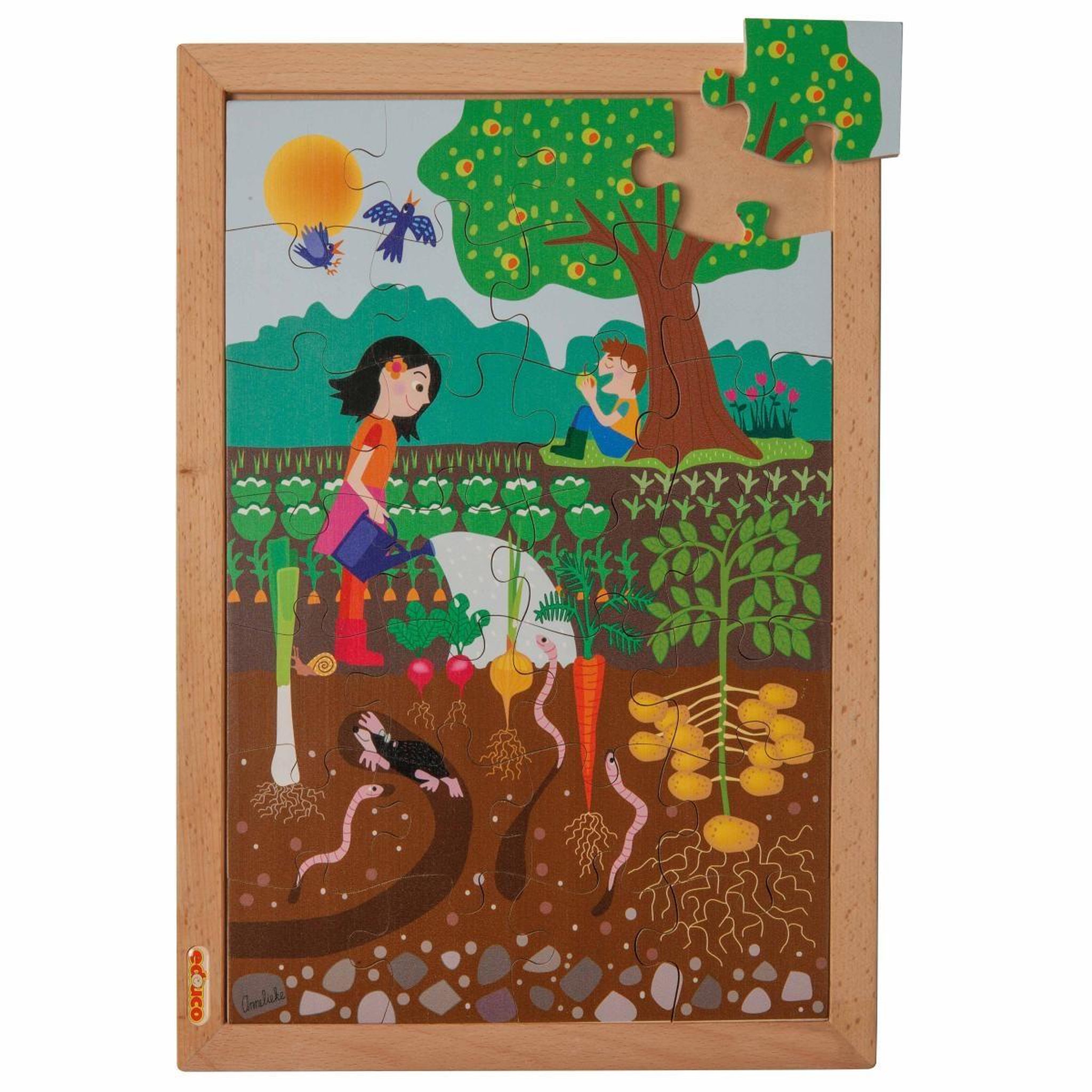 Voir la diapositive 2 : EDUCO Dessus et dessous - dans le jardin — 28 pièces de puzzle