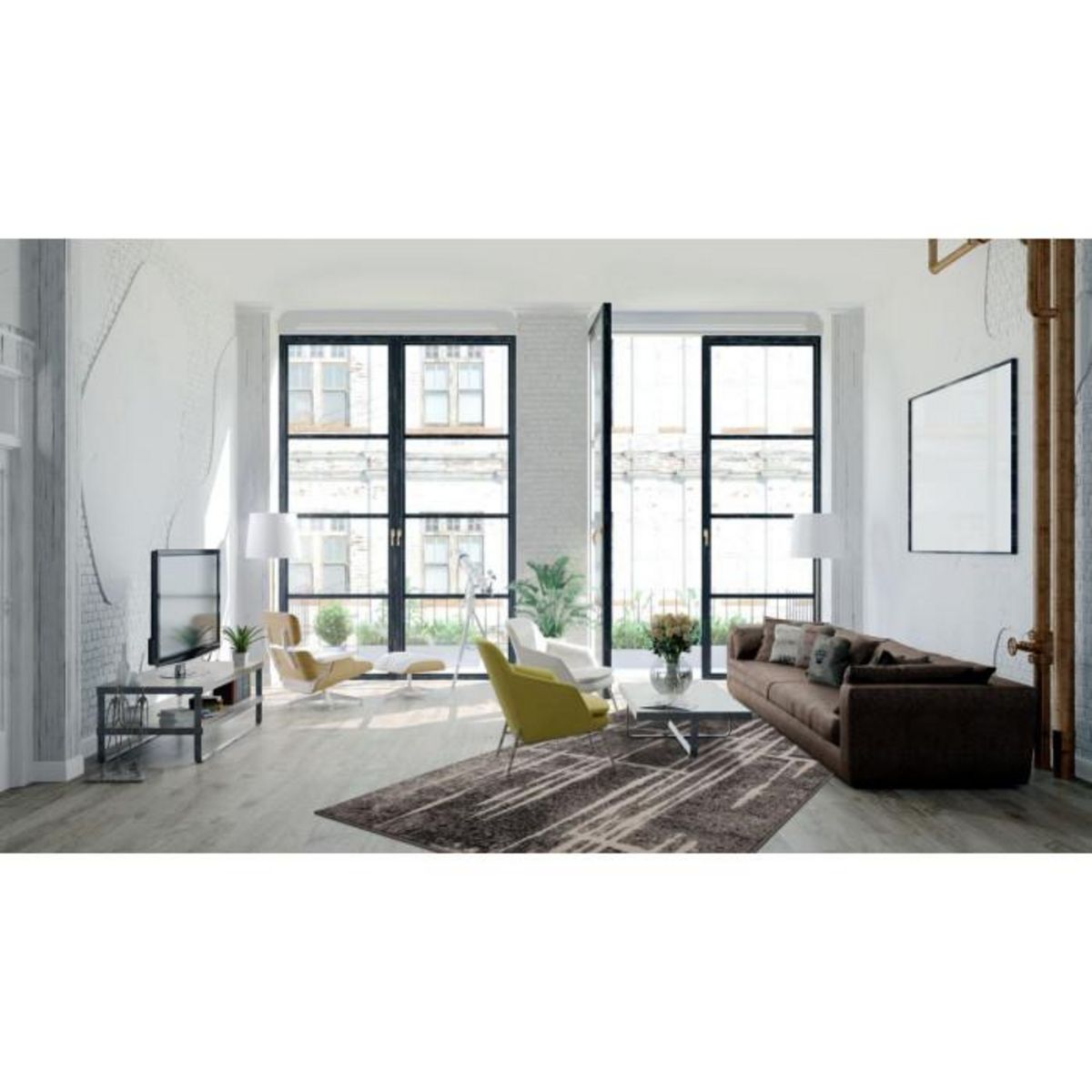 Paris Prix Tapis Vintage à Poils Courts Fait Main  Rohullah  Gris