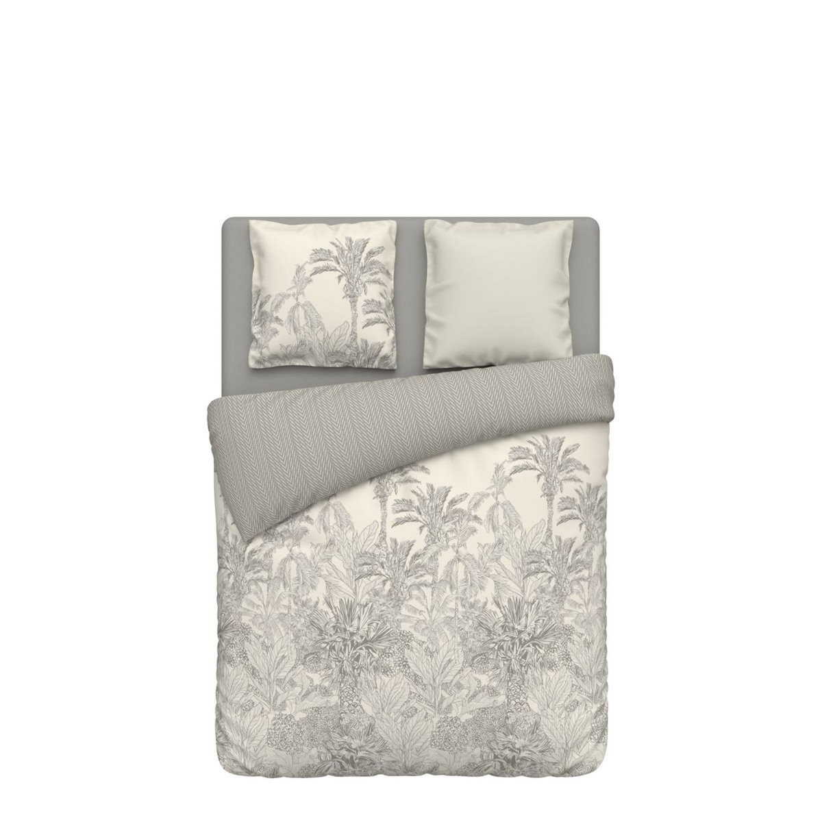 ACTUEL Parure housse de couette en coton 70 fils motif tropical PRICILLE