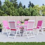 VIDAXL Coussins de chaise a dossier haut lot de 6 rose tissu
