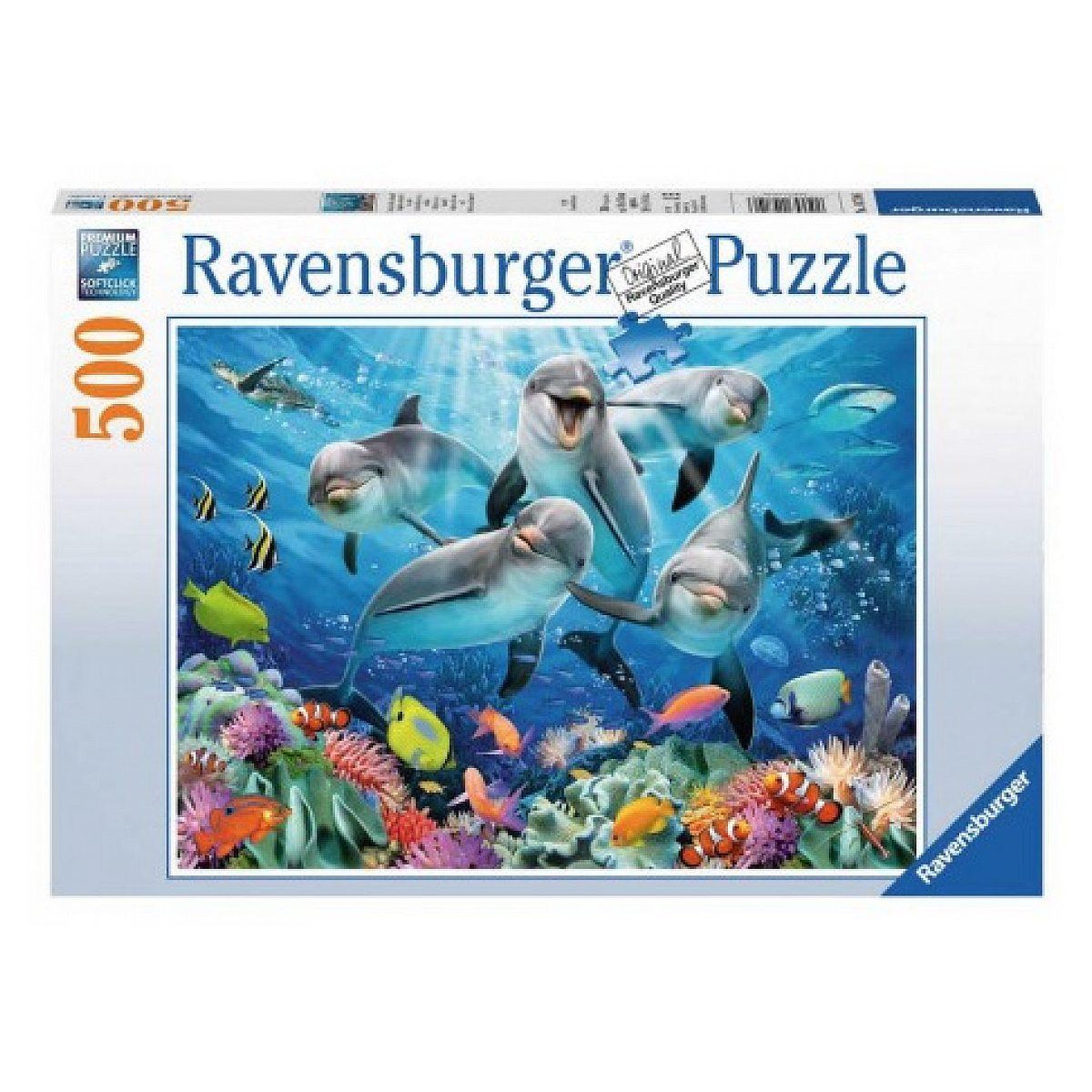 RAVENSBURGER Puzzle 500 pièces dauphins sur le récif de corail