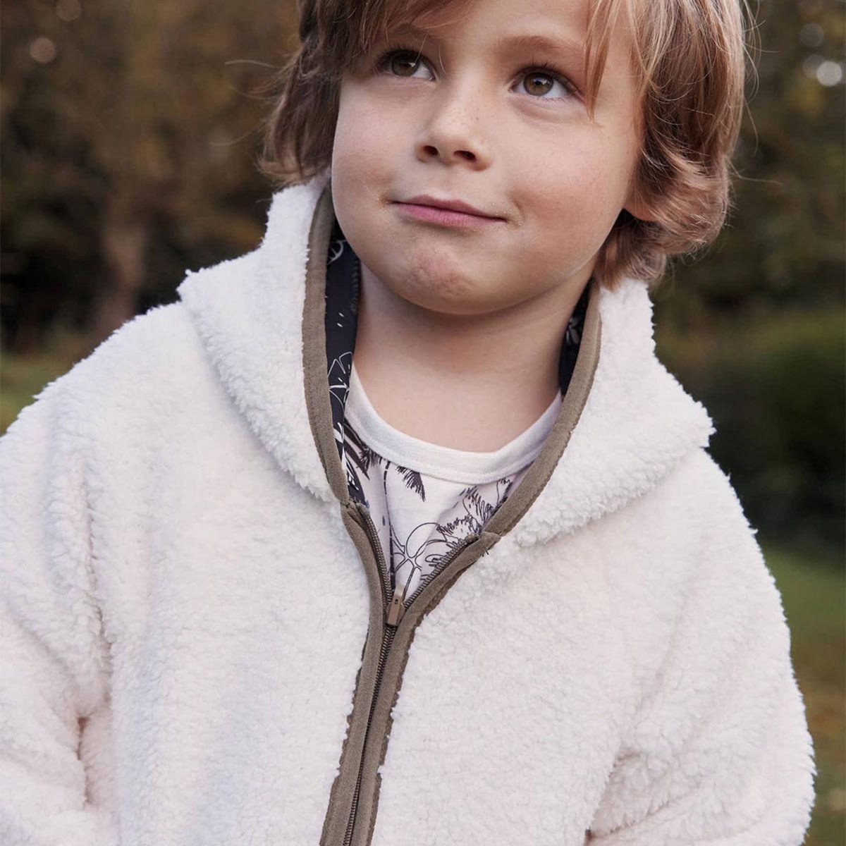 Petit Béguin Veste à capuche enfant en sherpa réversible Caracas
