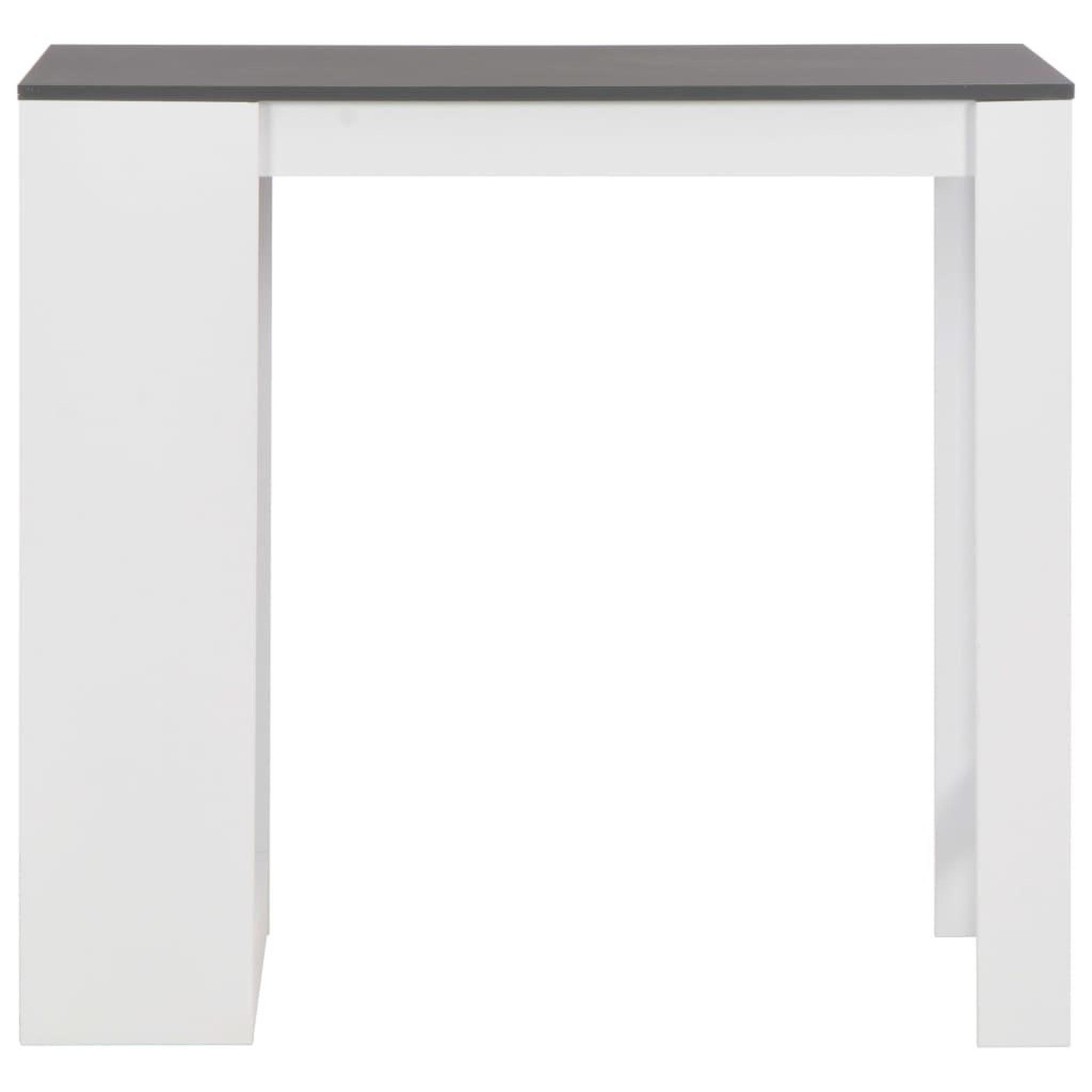 Voir la diapositive 2 : VIDAXL Table de bar avec etagere Blanc 110x50x103 cm
