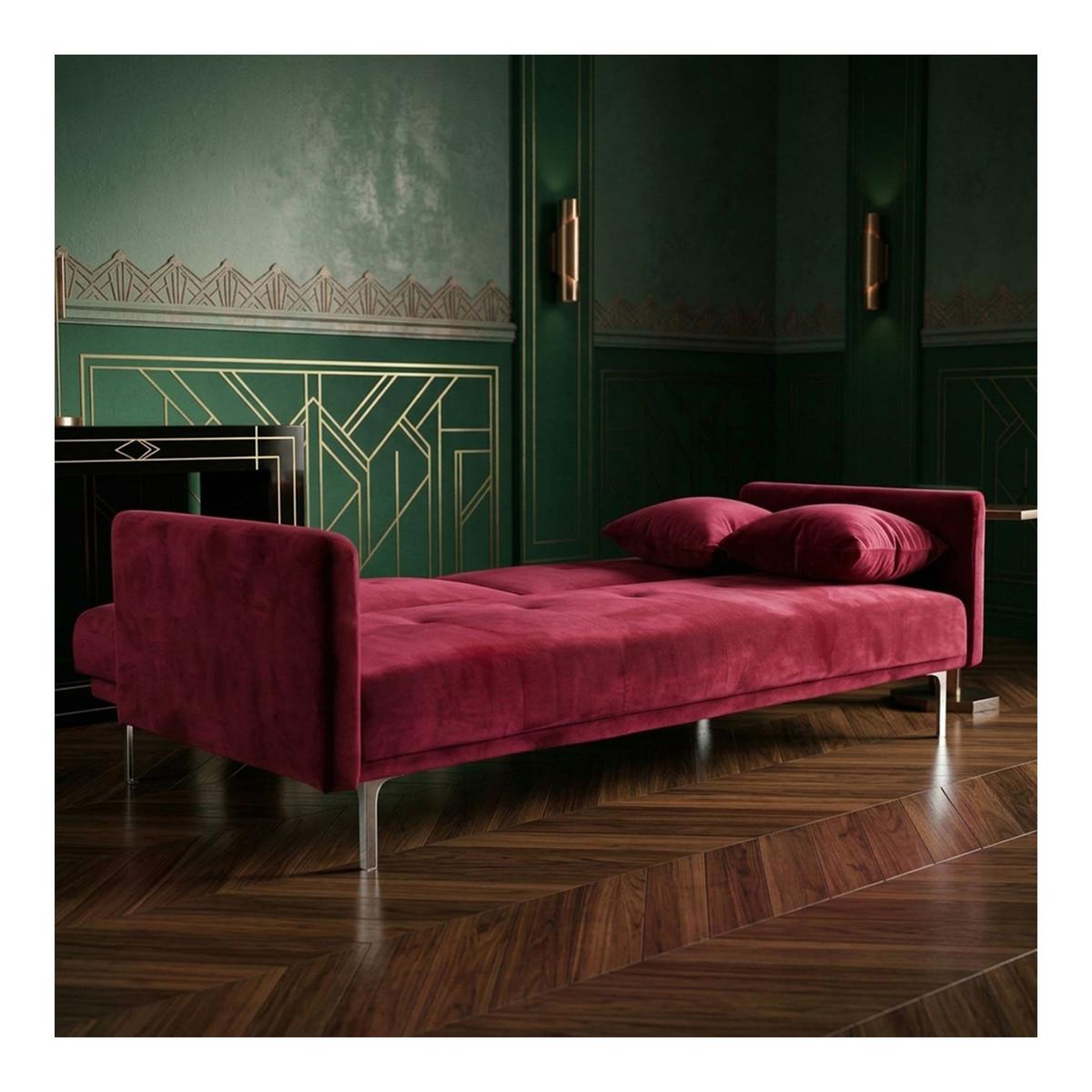 Voir la diapositive 5 : Paris Prix Canapé convertible 3 places  lacla  191cm rouge