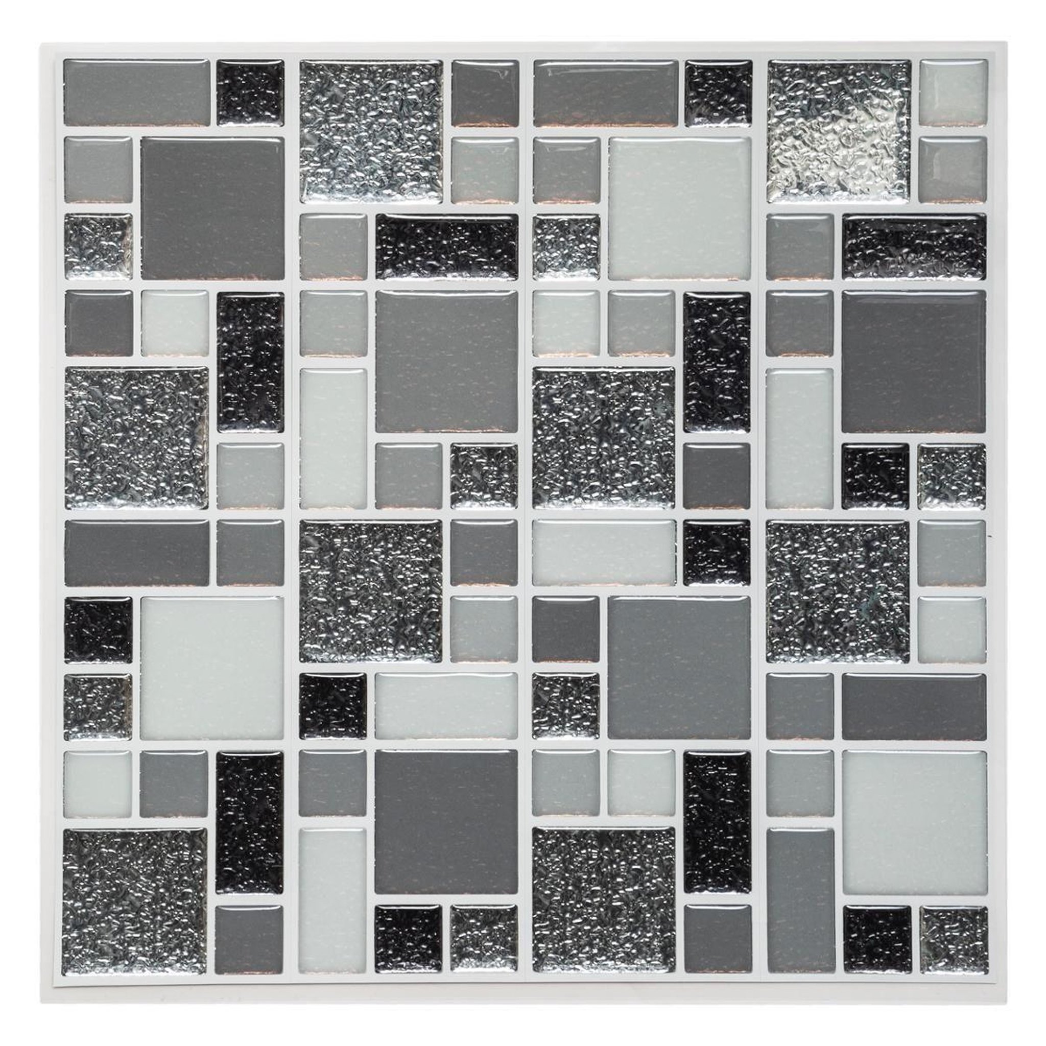 Voir la diapositive 1 : Stick'n Look Sticker carré déco  shine  25x25cm gris
