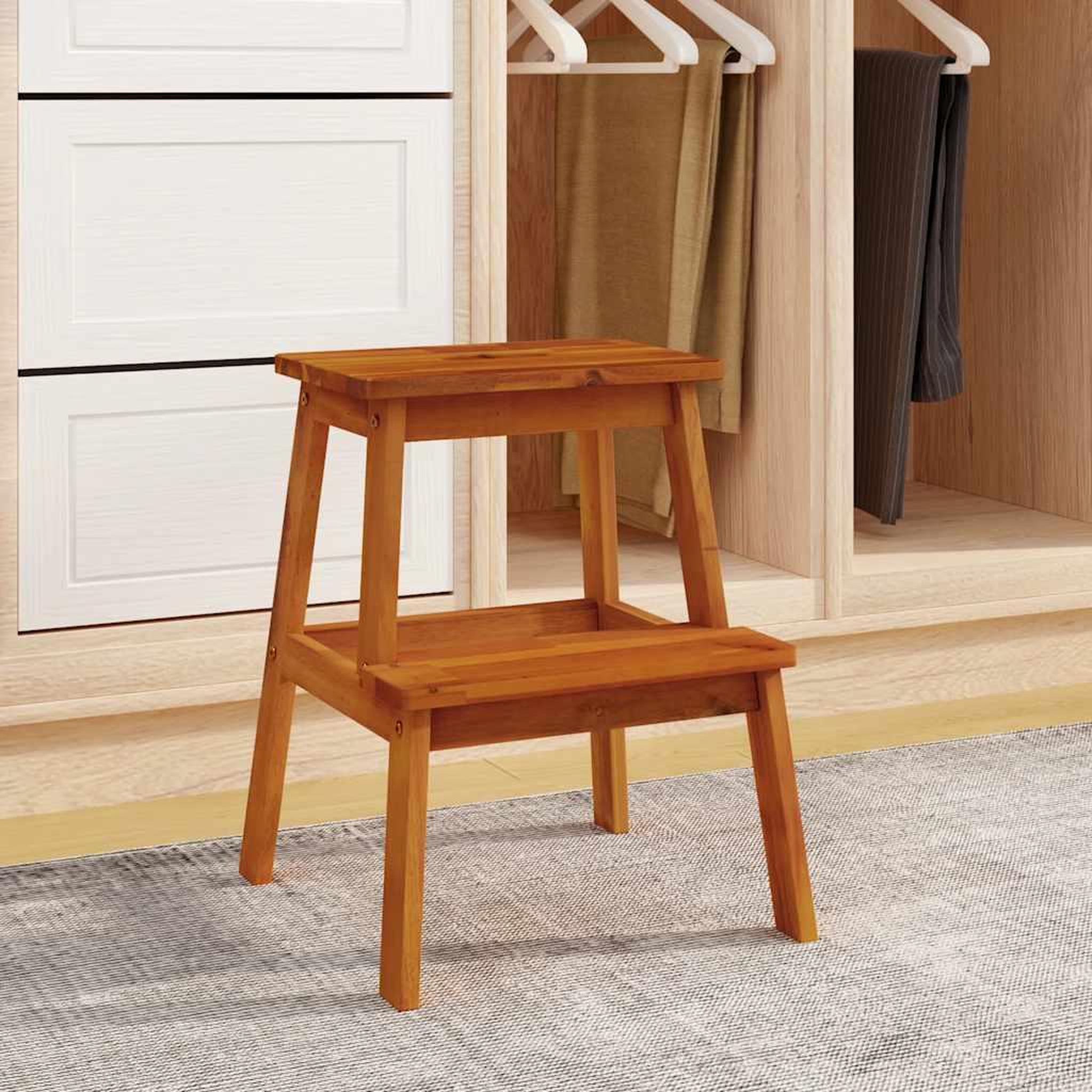 Voir la diapositive 3 : VIDAXL Tabouret-escabeau 2 marches 40x38x50 cm bois d'acacia solide