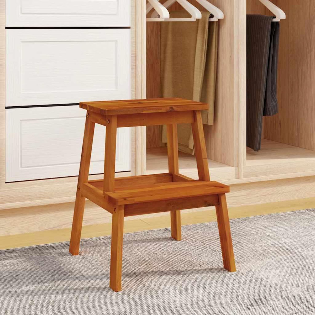 VIDAXL Tabouret-escabeau 2 marches 40x38x50 cm Bois d'acacia solide