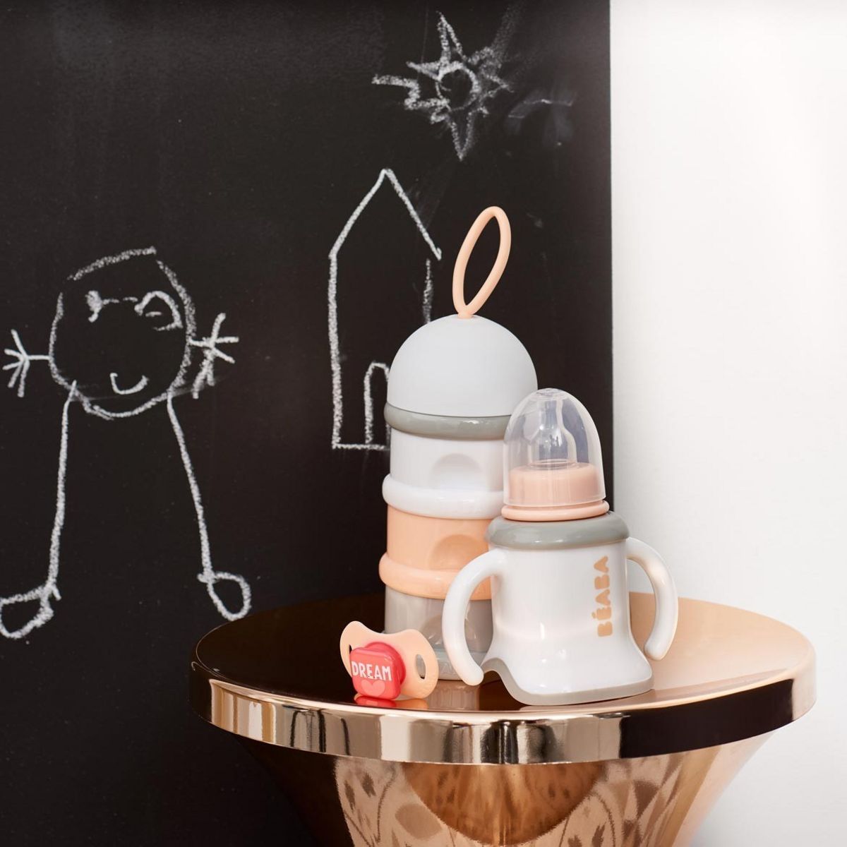 BEABA Boîte doseuse de lait empilable - Rose