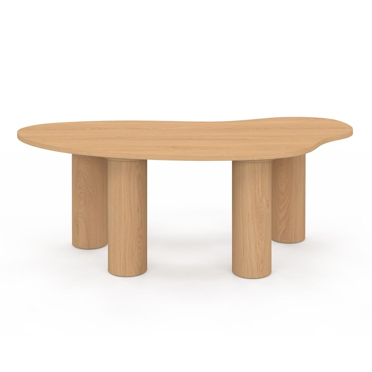 ID MARKET Table basse ORGANIQUE 100 cm bois effet hêtre