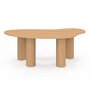 Voir la diapositive 3 : ID MARKET Table basse ORGANIQUE 100 cm bois effet hêtre