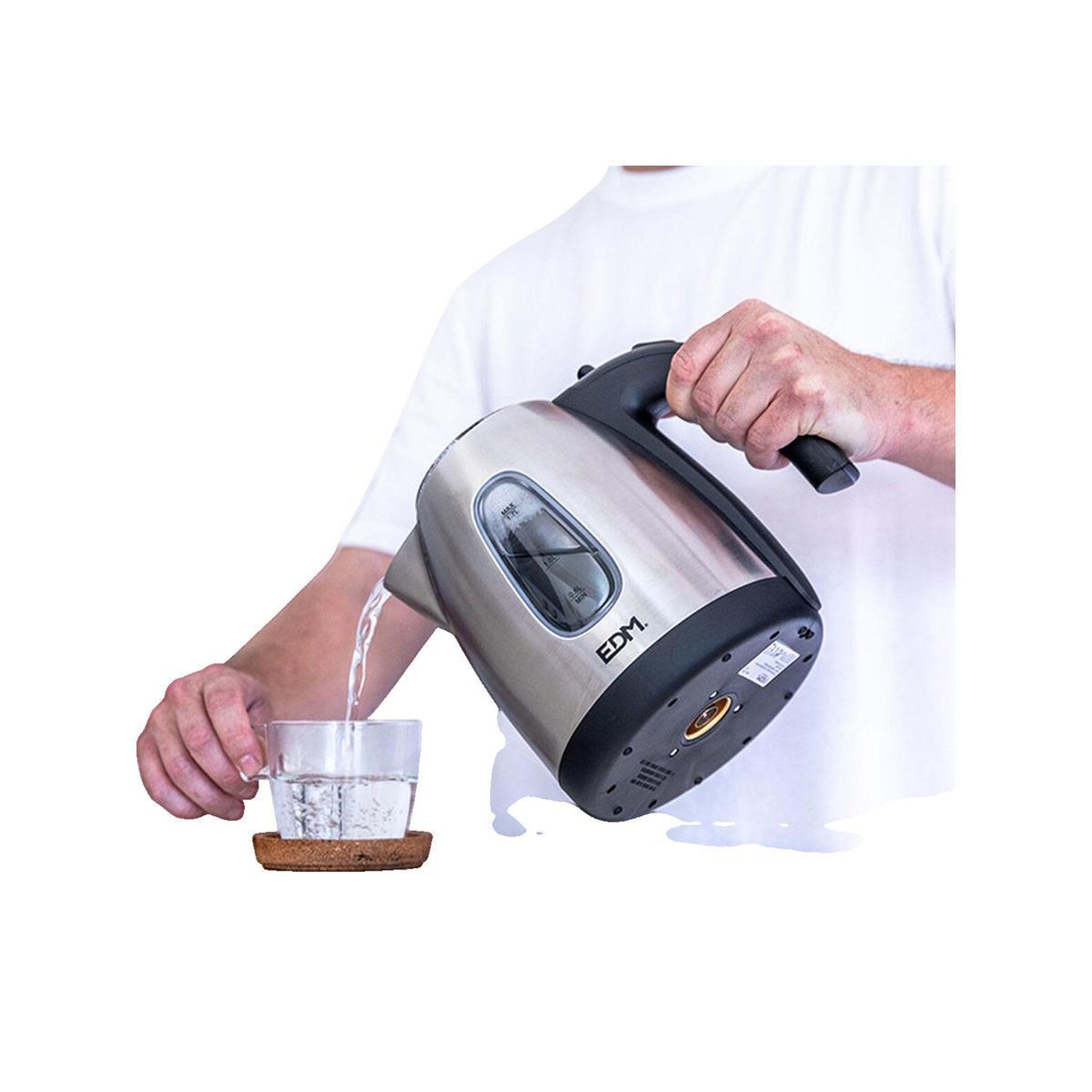 Voir la diapositive 3 : EDM Bouilloire électrique edm modèle 8425998076561 acier inoxydable chromé 1,7 L 2200W