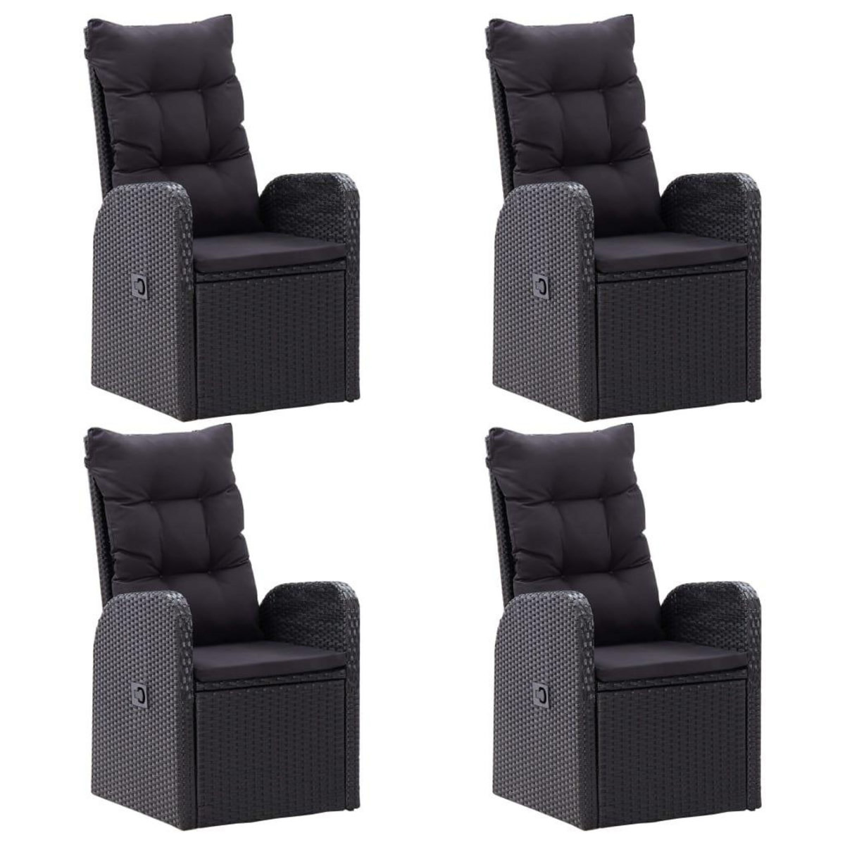 VIDAXL Ensemble a manger de jardin 5 pcs Noir