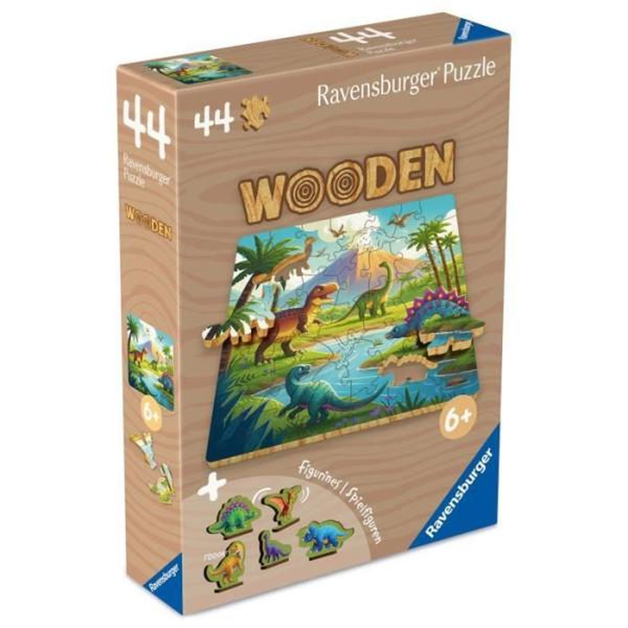Voir la diapositive 2 : RAVENSBURGER Les dinosaures - puzzle bois 44 pieces