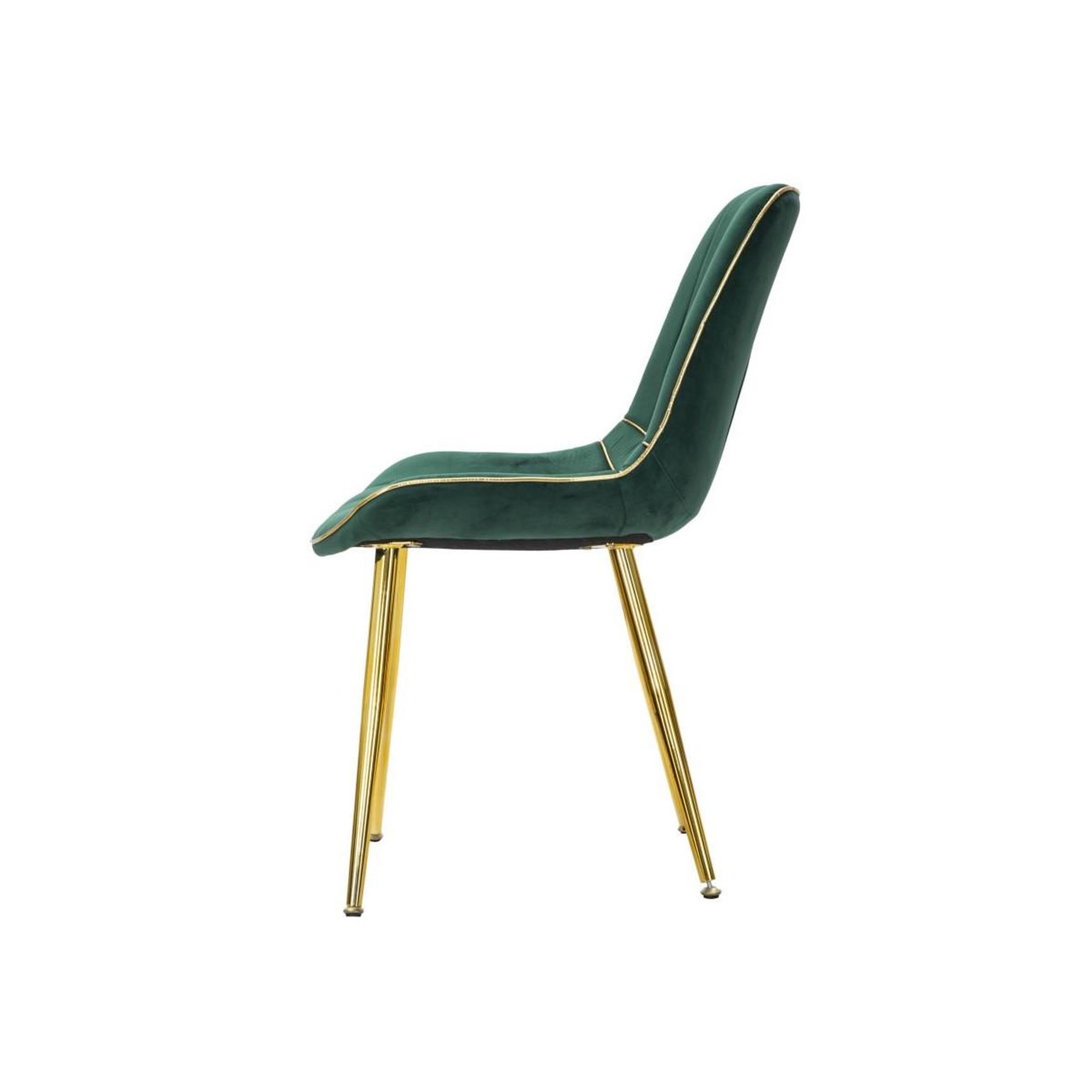 Voir la diapositive 4 : Paris Prix Lot de 2 chaises en tissu  paris  79cm vert & or