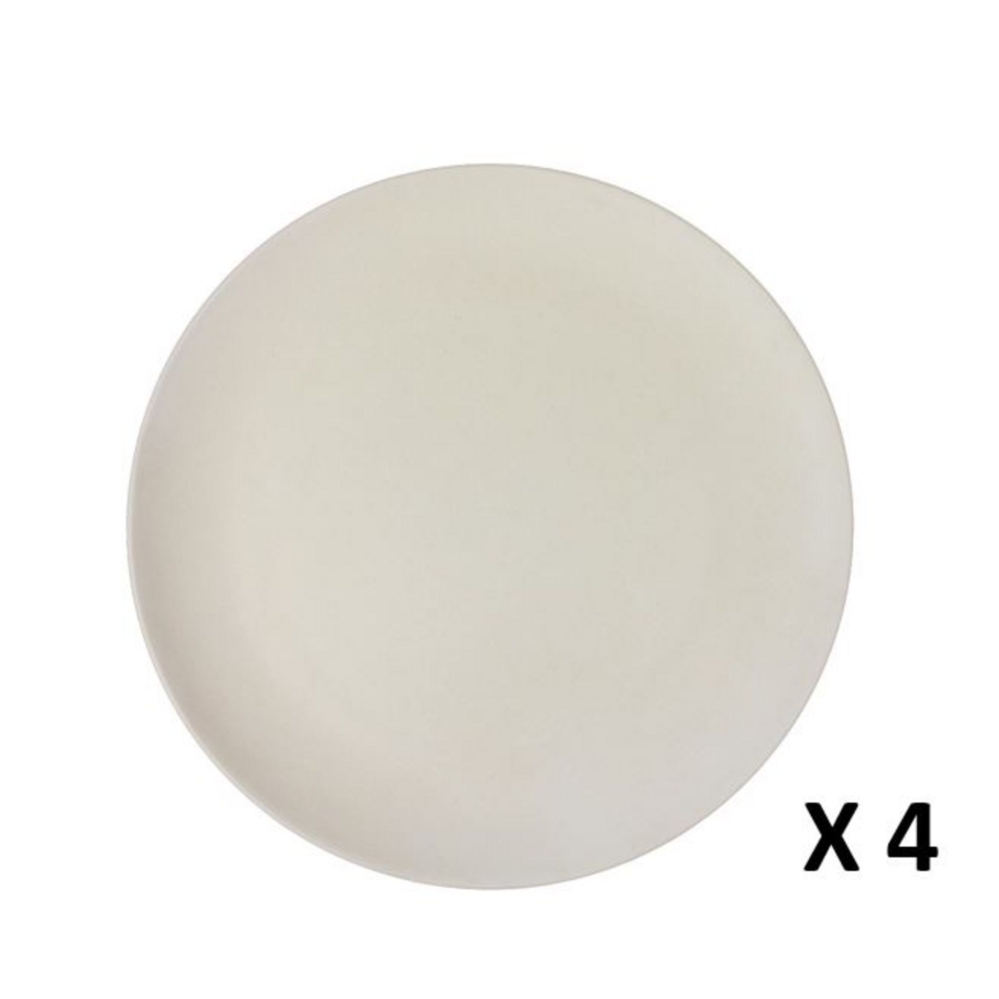 Lot De 4 Assiettes Plates Tefal Vintage - 24 Cm - Années 70 - Beige Et Orange