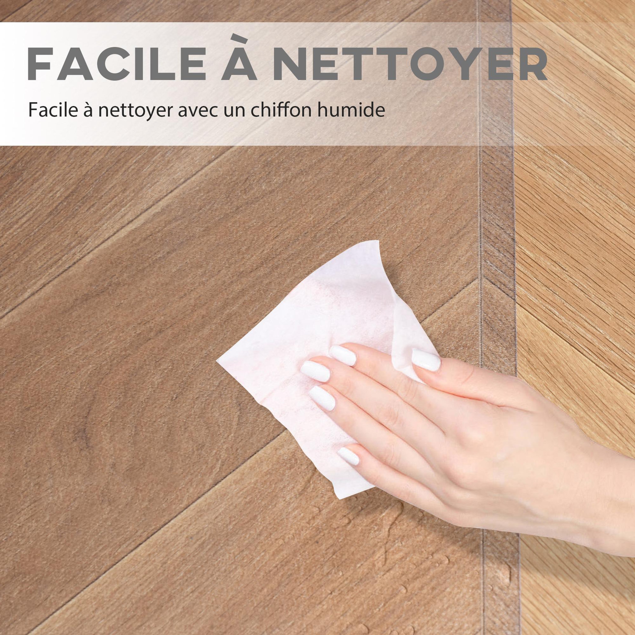 Voir la diapositive 4 : HOMCOM Tapis protège-sol pour chaise de bureau - tapis de protection de sol - tapis de chaise dim. 120L x 90l cm ép. 1,5 mm - PVC transparent