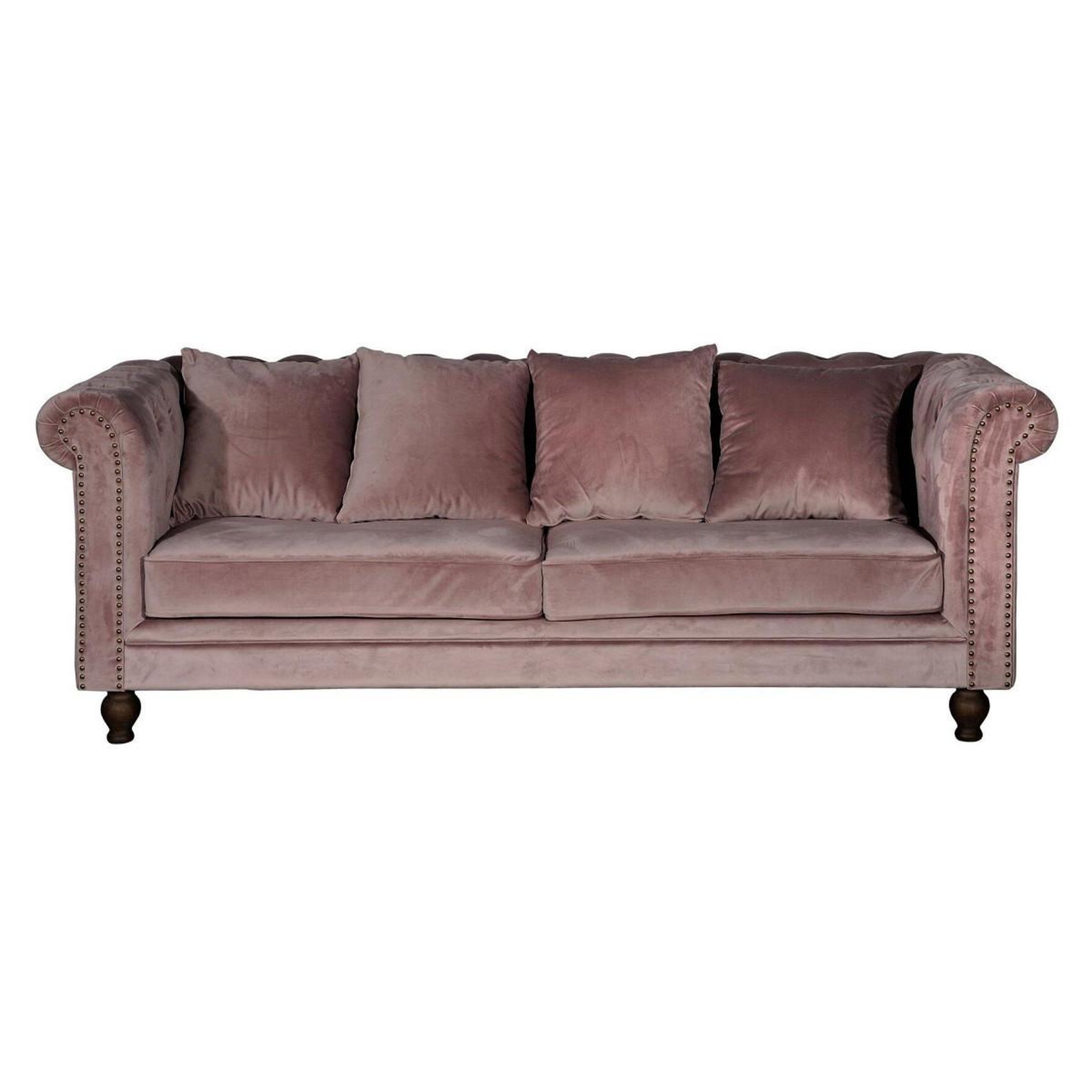 Paris Prix Canapé 3 places en velours  chesterfield  217cm rose