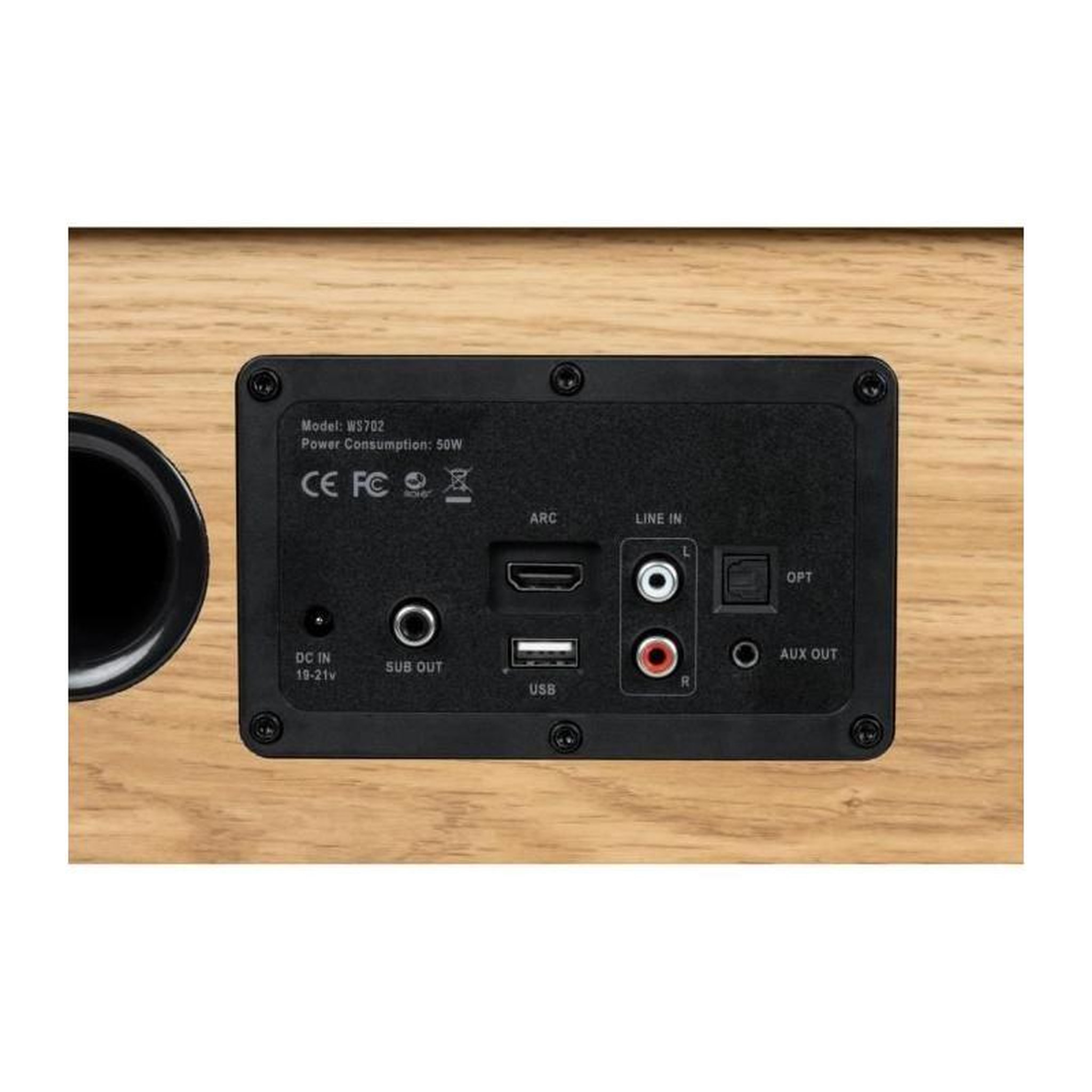 Voir la diapositive 3 : THOMSON Enceinte résidentielle en bois - THOMSON - WS702 - Bluetooth 5.0, 150W, RCA, TV Audio, USB, AUX-IN