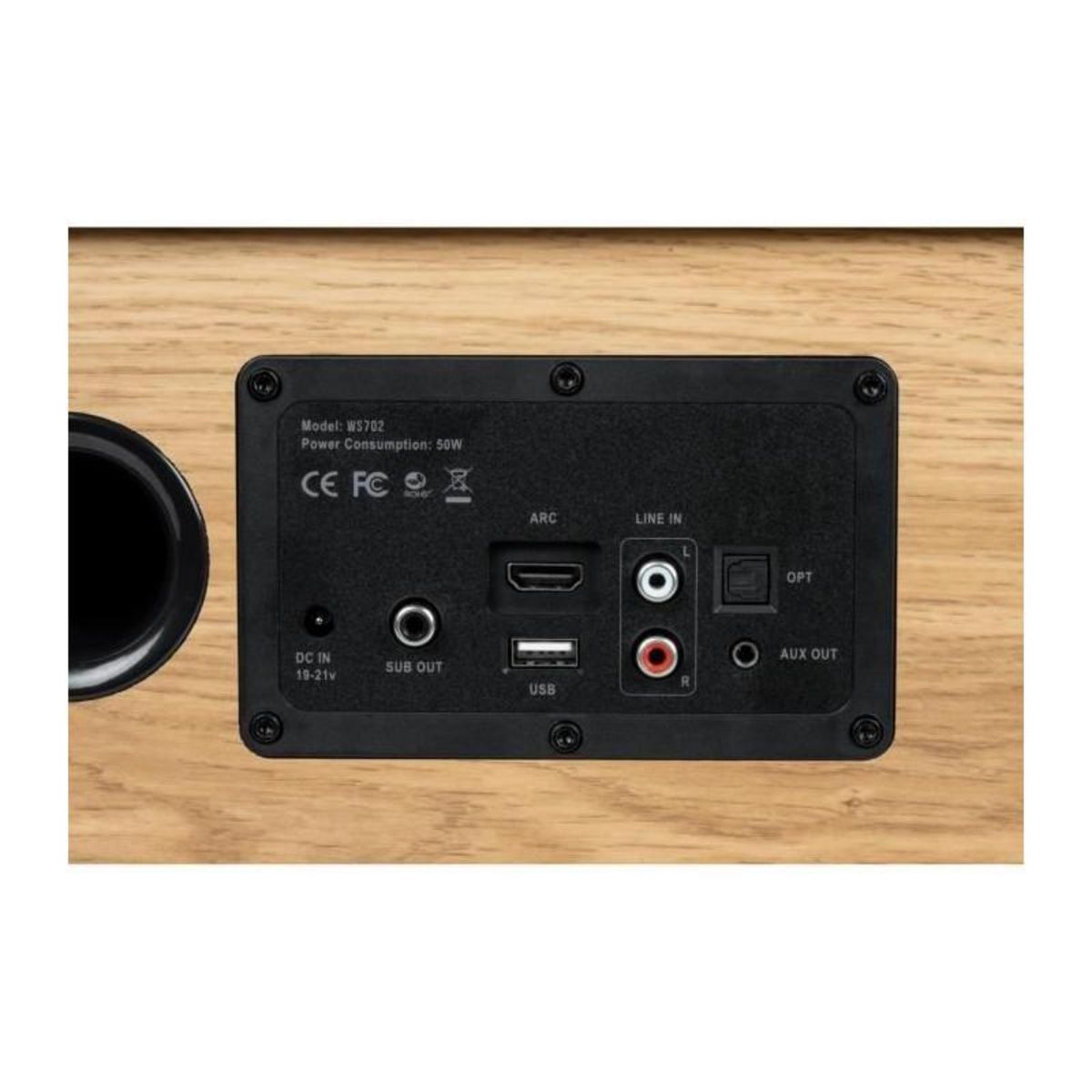 THOMSON Enceinte résidentielle en bois - THOMSON - WS702 - Bluetooth 5.0, 150W, RCA, TV Audio, USB, AUX-IN