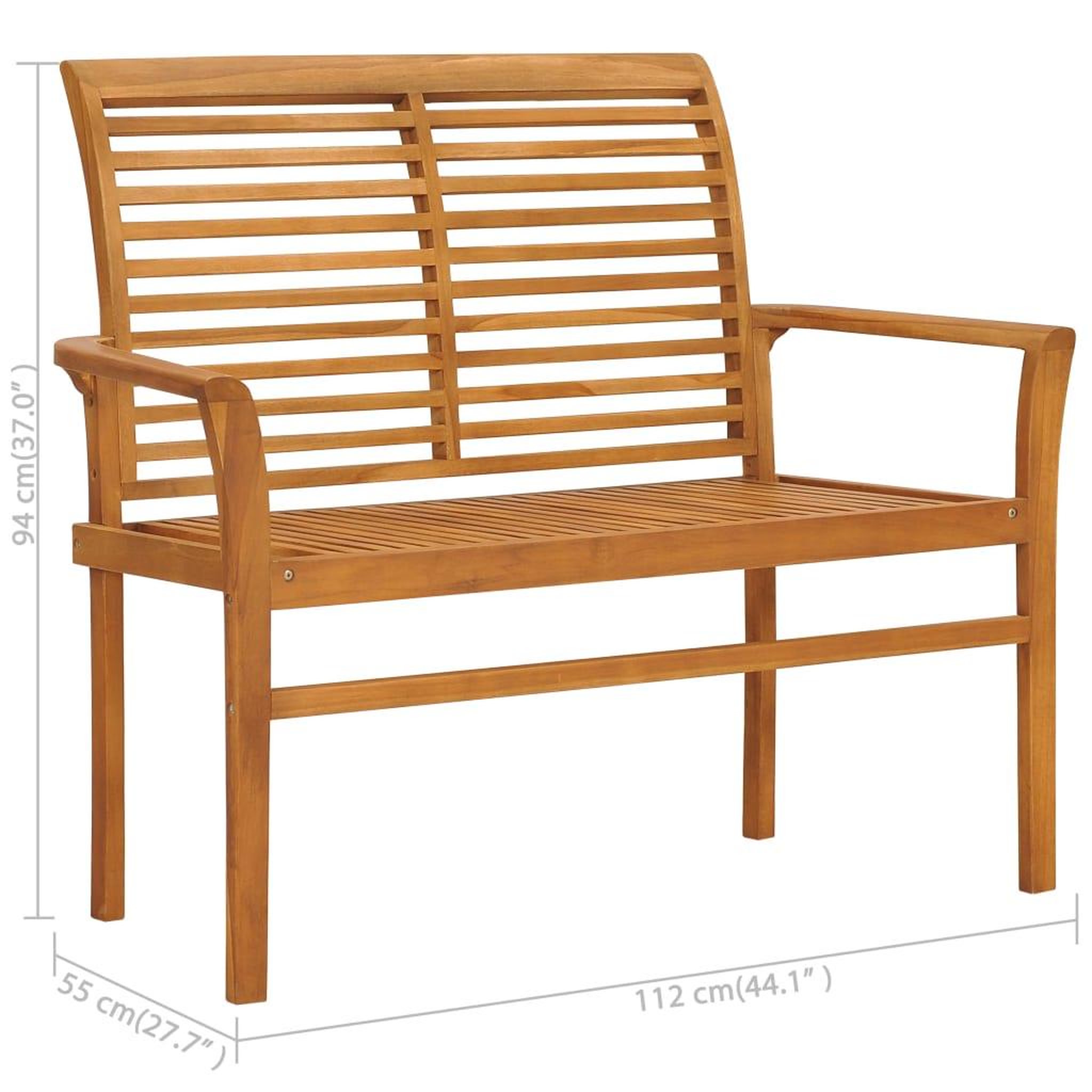 Voir la diapositive 6 : VIDAXL Banc de jardin avec coussin taupe 112 cm Bois de teck massif
