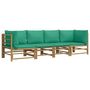 Voir la diapositive 3 : VIDAXL Salon de jardin 4 pcs avec coussins vert bambou
