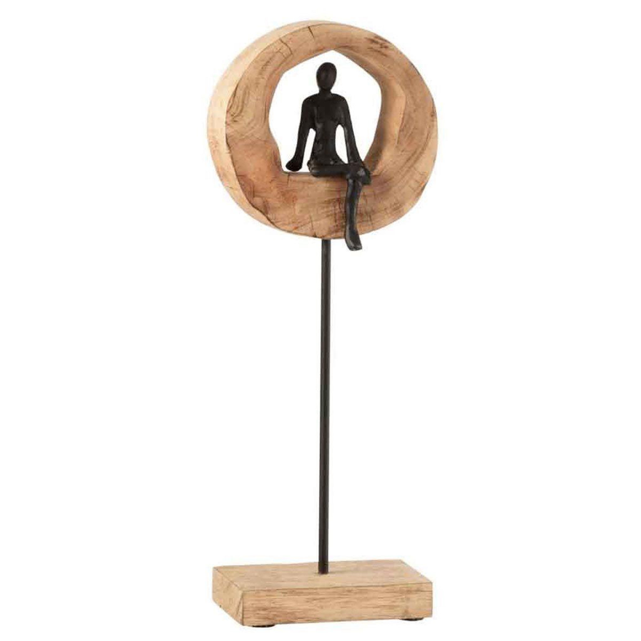 J-LINE Statuette déco  figurine pensive  48cm naturel