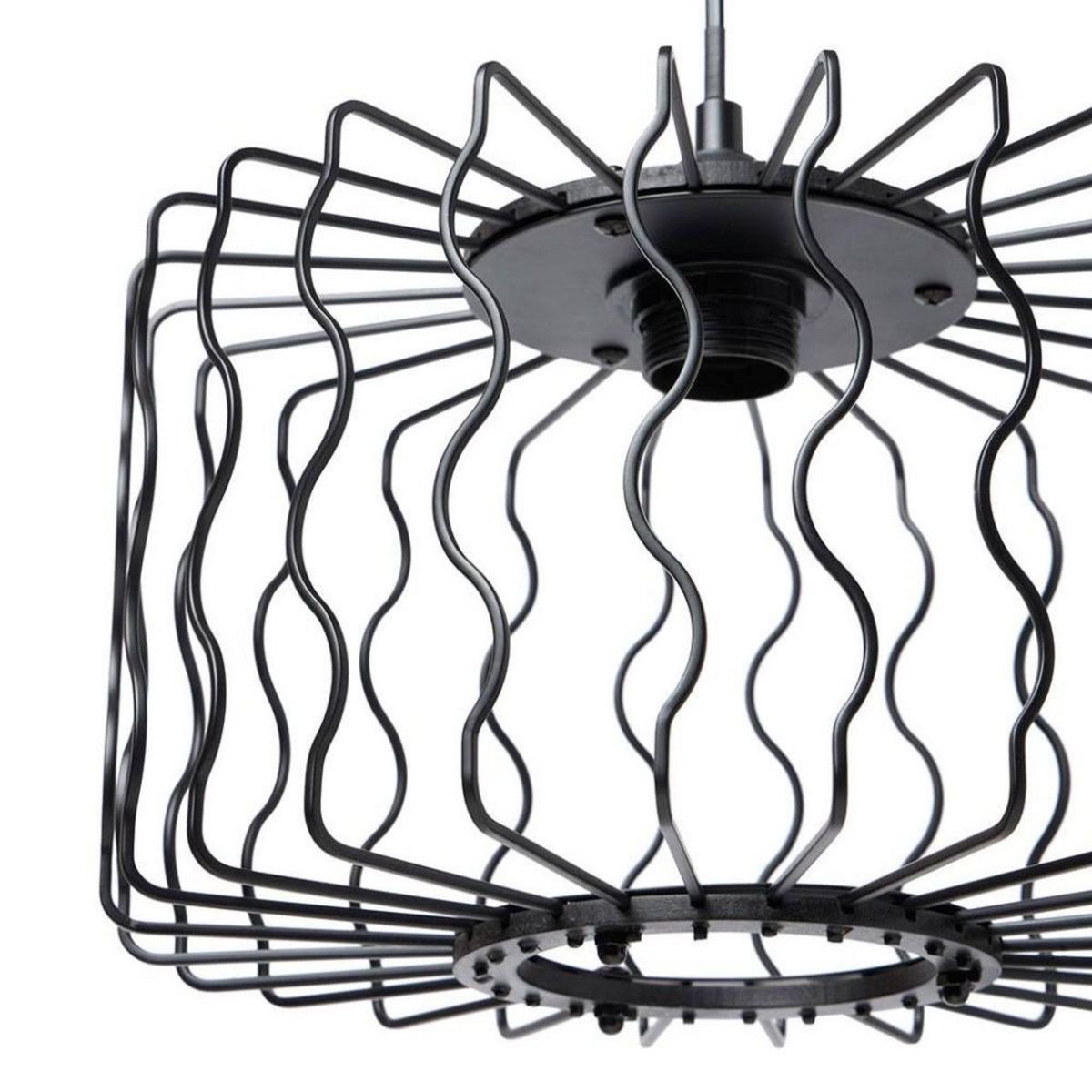 OSTARIA Suspension en métal noir ondulé