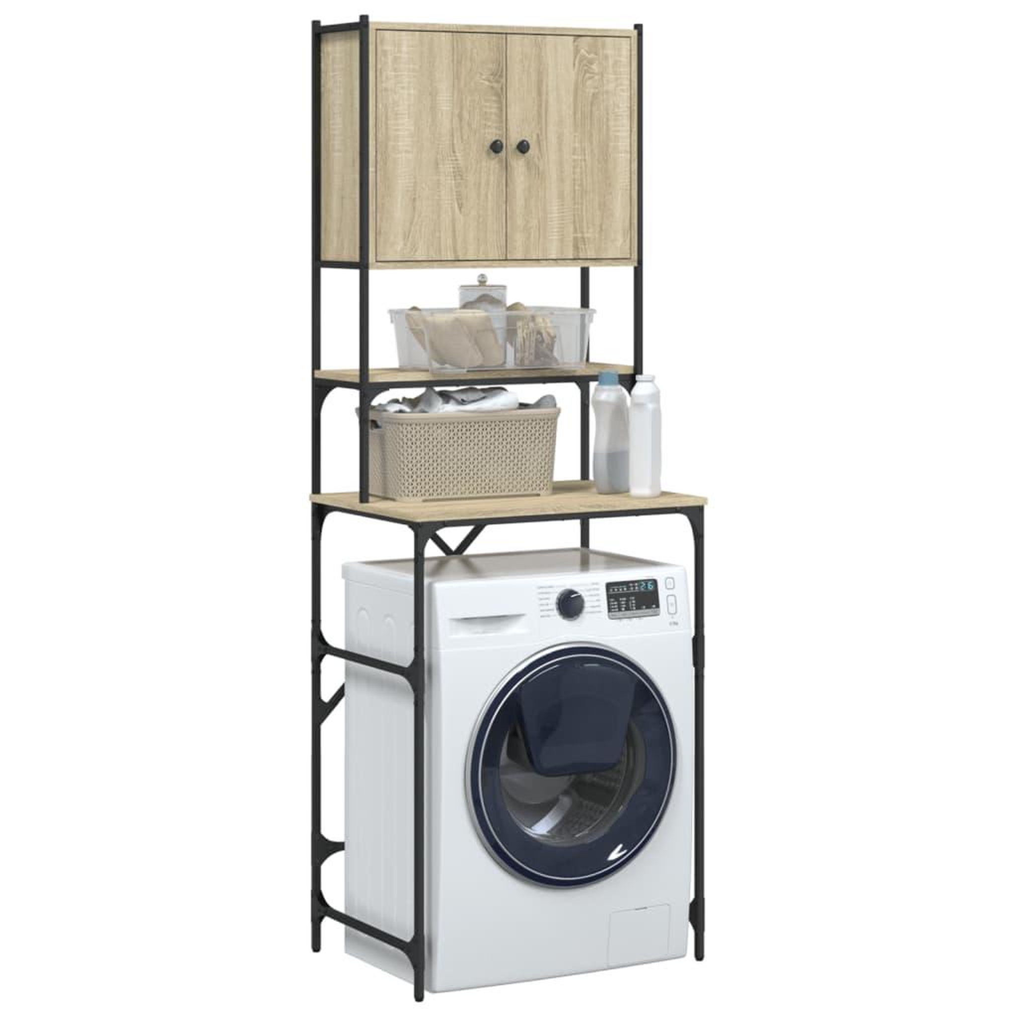 Voir la diapositive 5 : VIDAXL Armoire de machine a laver chene sonoma 68x48,5x194 cm