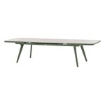 HESPERIDE Table de jardin extensible en aluminium et verre 12 places PULPY - Vert laurier et gris granite