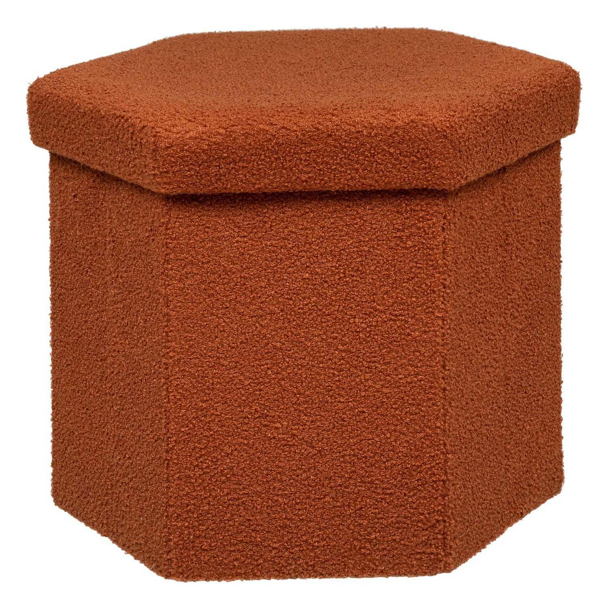 Voir la diapositive 1 : ATMOSPHERA Pouf pliant héxagonal en bouclette - Ambre