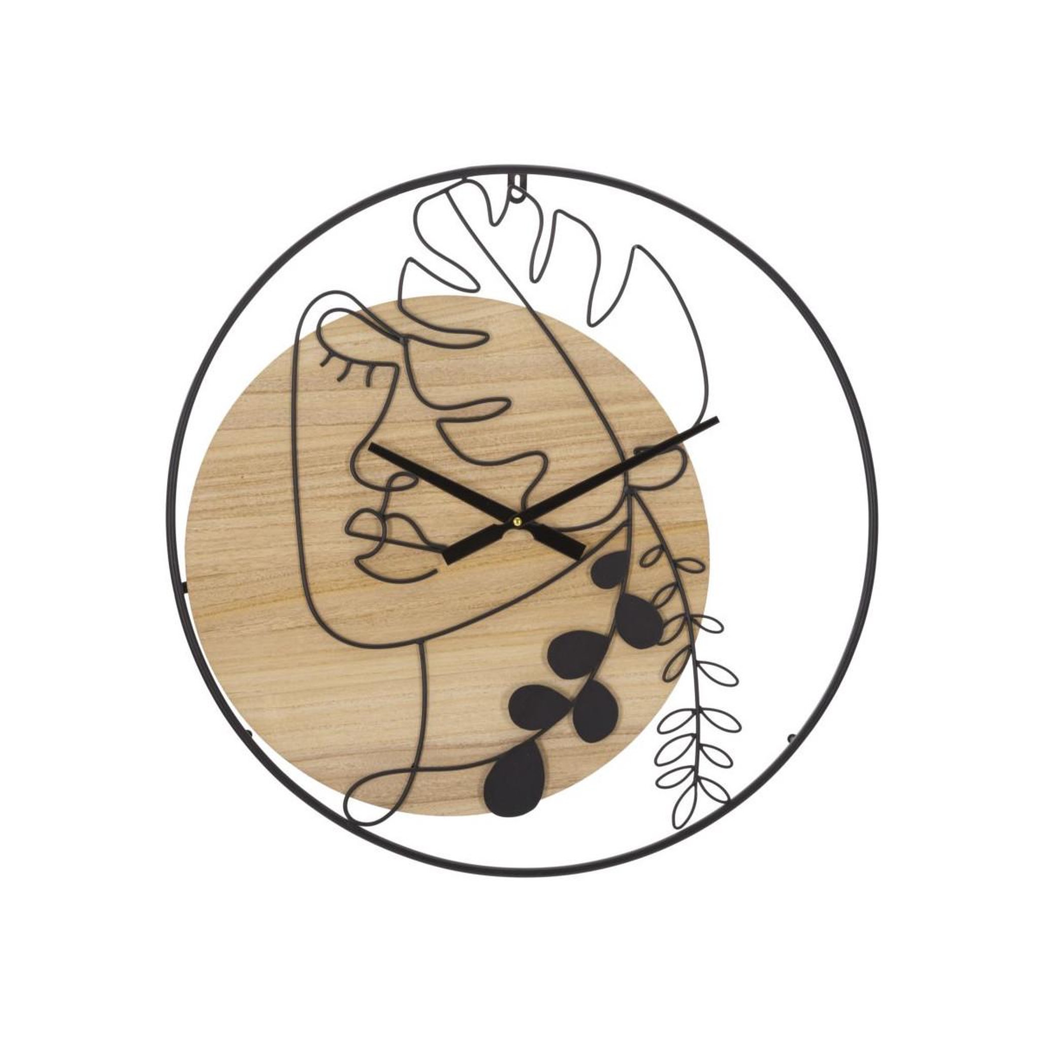 Paris Prix Horloge murale en métal  elegant  60cm naturel & noir