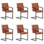 Voir la diapositive 1 : VIDAXL Chaises a manger cantilever lot de 6 marron cuir veritable