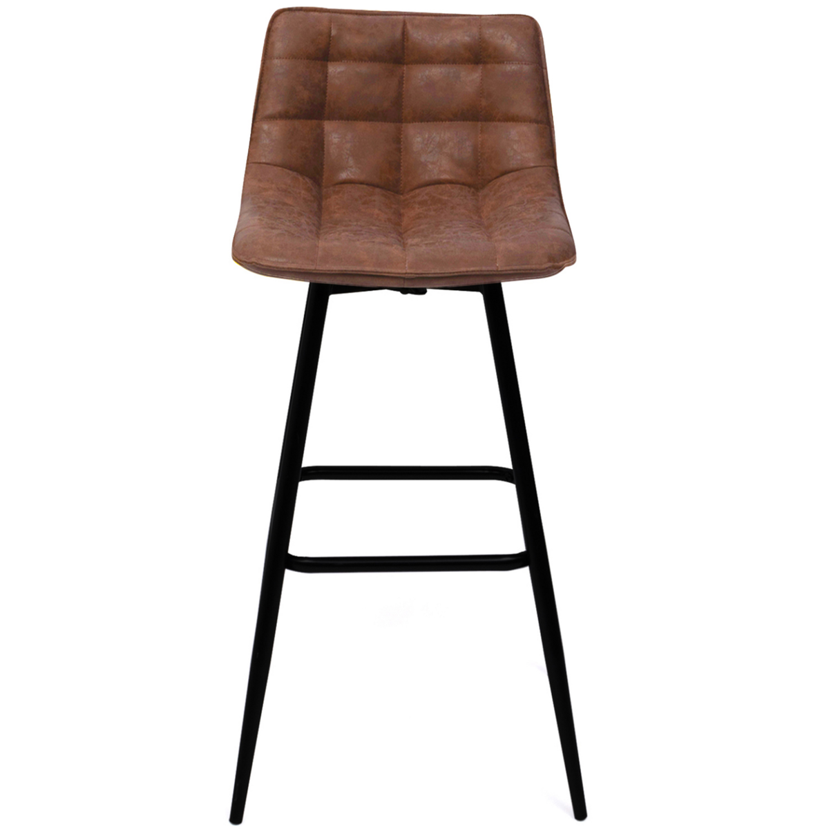 ID MARKET Lot de 4 tabourets de bar MADY marron vintage