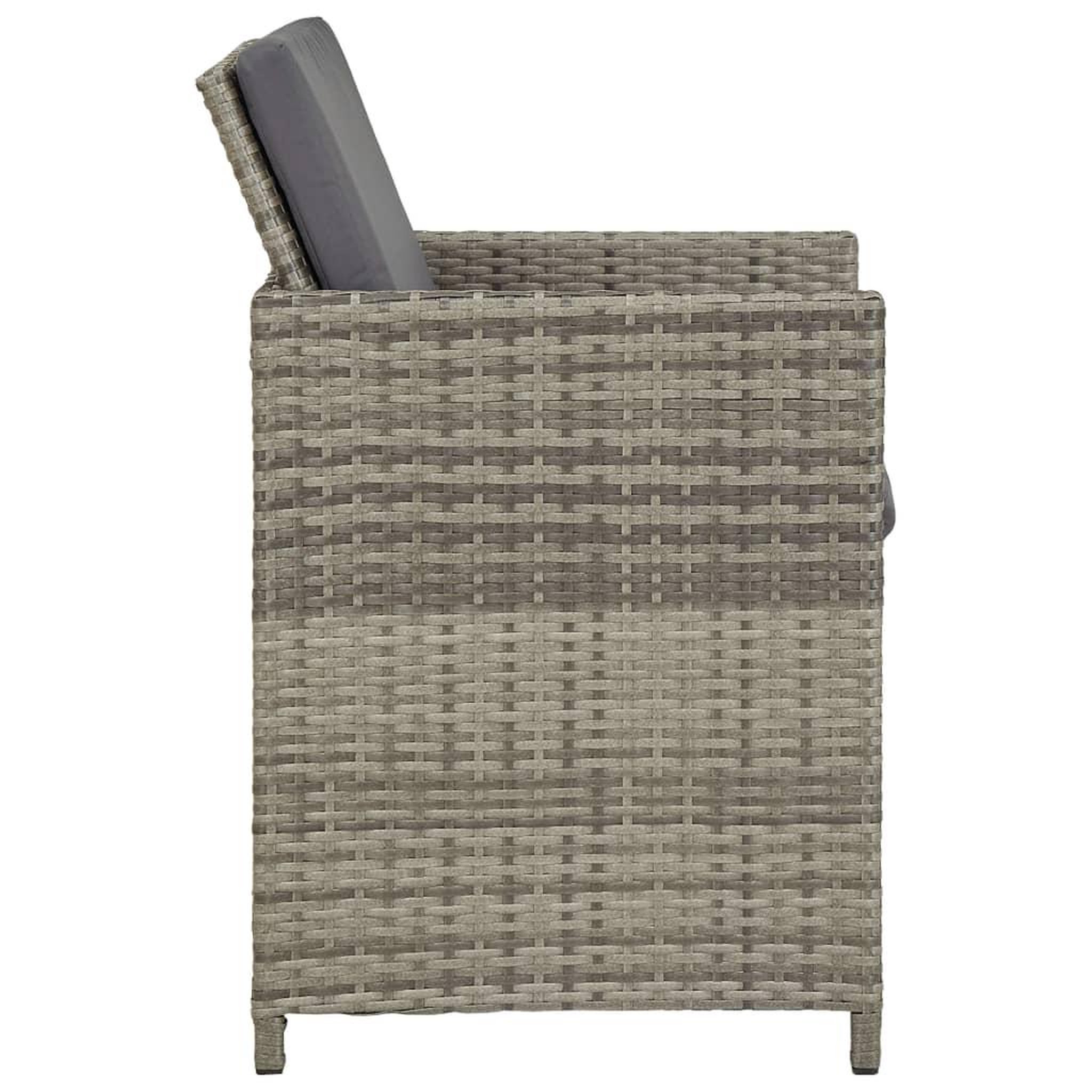 Voir la diapositive 5 : VIDAXL Chaises de jardin lot de 2 avec coussins Resine tressee Gris