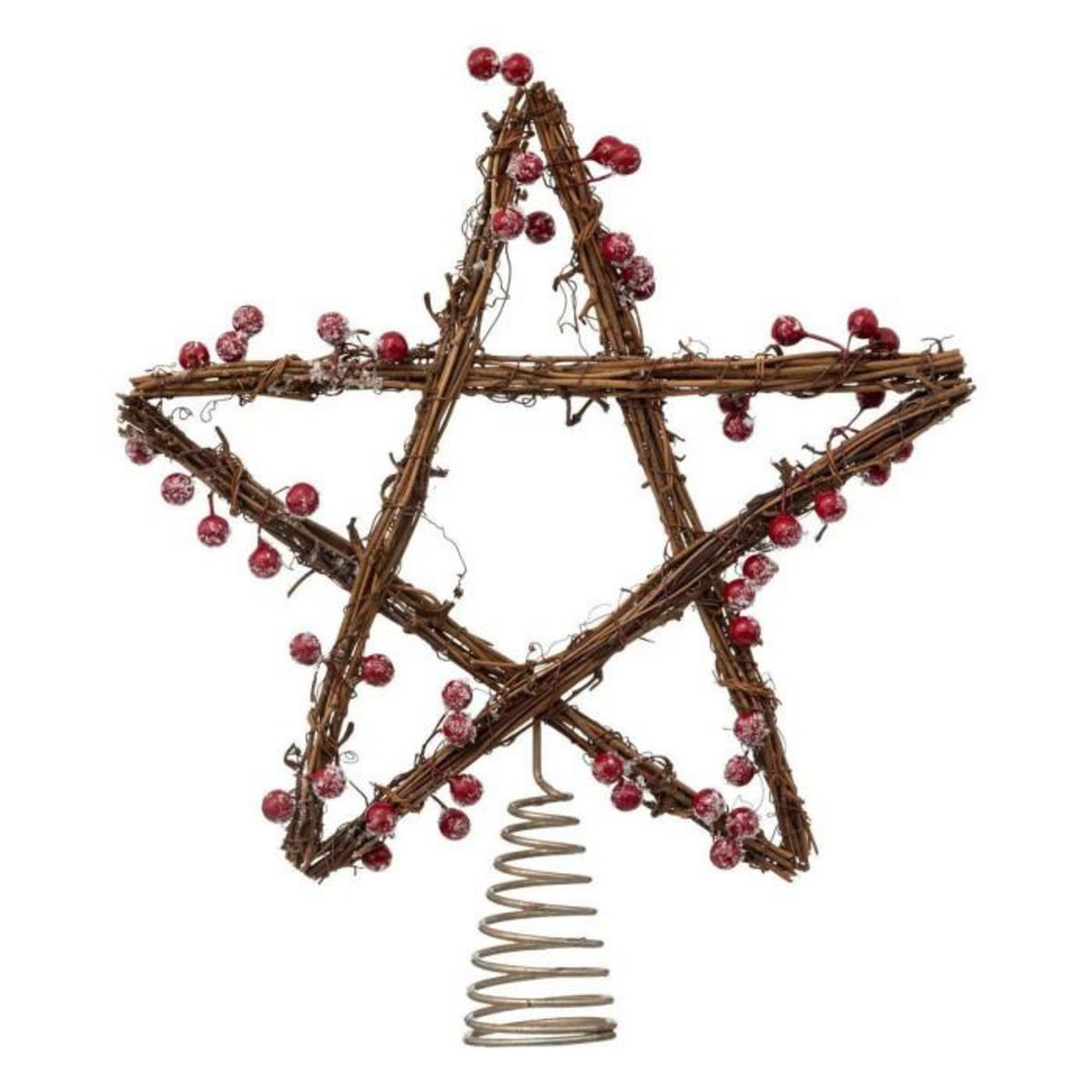 ATMOSPHERA Cimier Sapin Étoile  Bois & Baies  30cm Marron