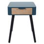 Voir la diapositive 2 : Paris Prix Table de Chevet 1 Tiroir  Bois  48cm Bleu Canard