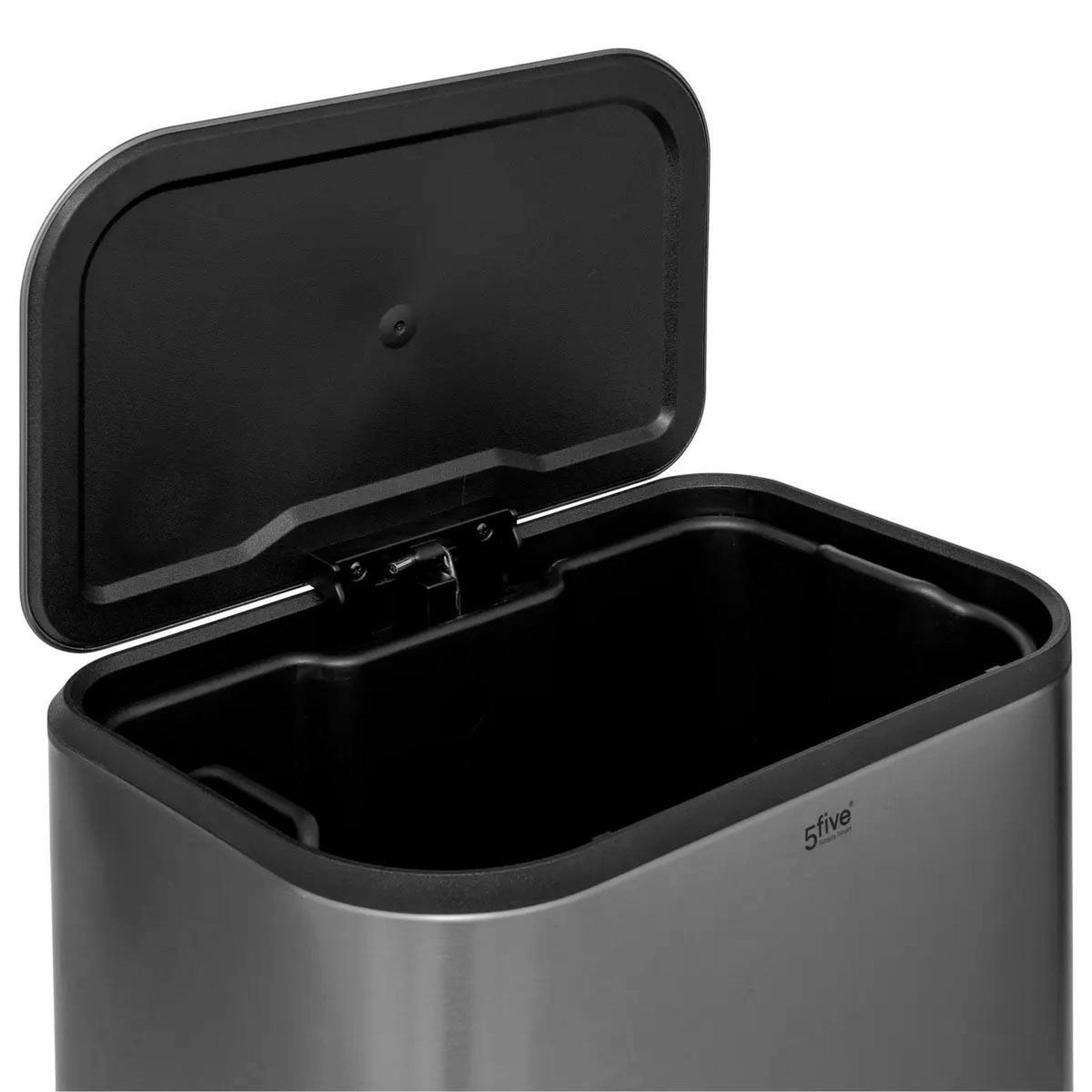 Voir la diapositive 3 : FIVE Poubelle de cuisine à pédale  inox  30l gris