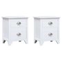 Voir la diapositive 2 : VIDAXL Table de chevet 2 pcs avec 2 tiroirs Blanc