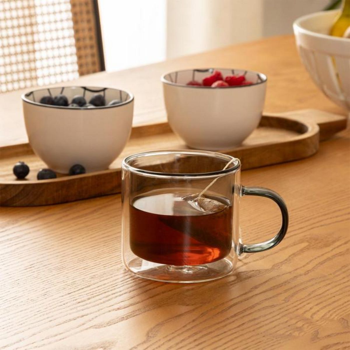 SECRET DE GOURMET Lot de 6 Mugs en Verre  Lexi  25cl Gris