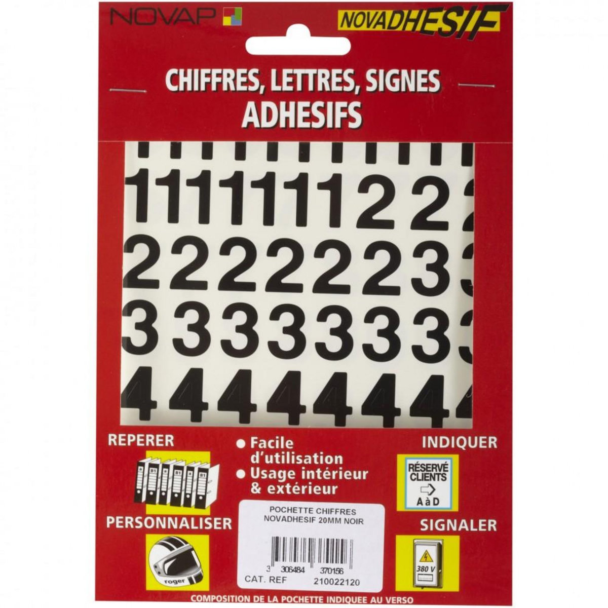 CENTRALE BRICO Chiffre autocollant sur planche en plastique