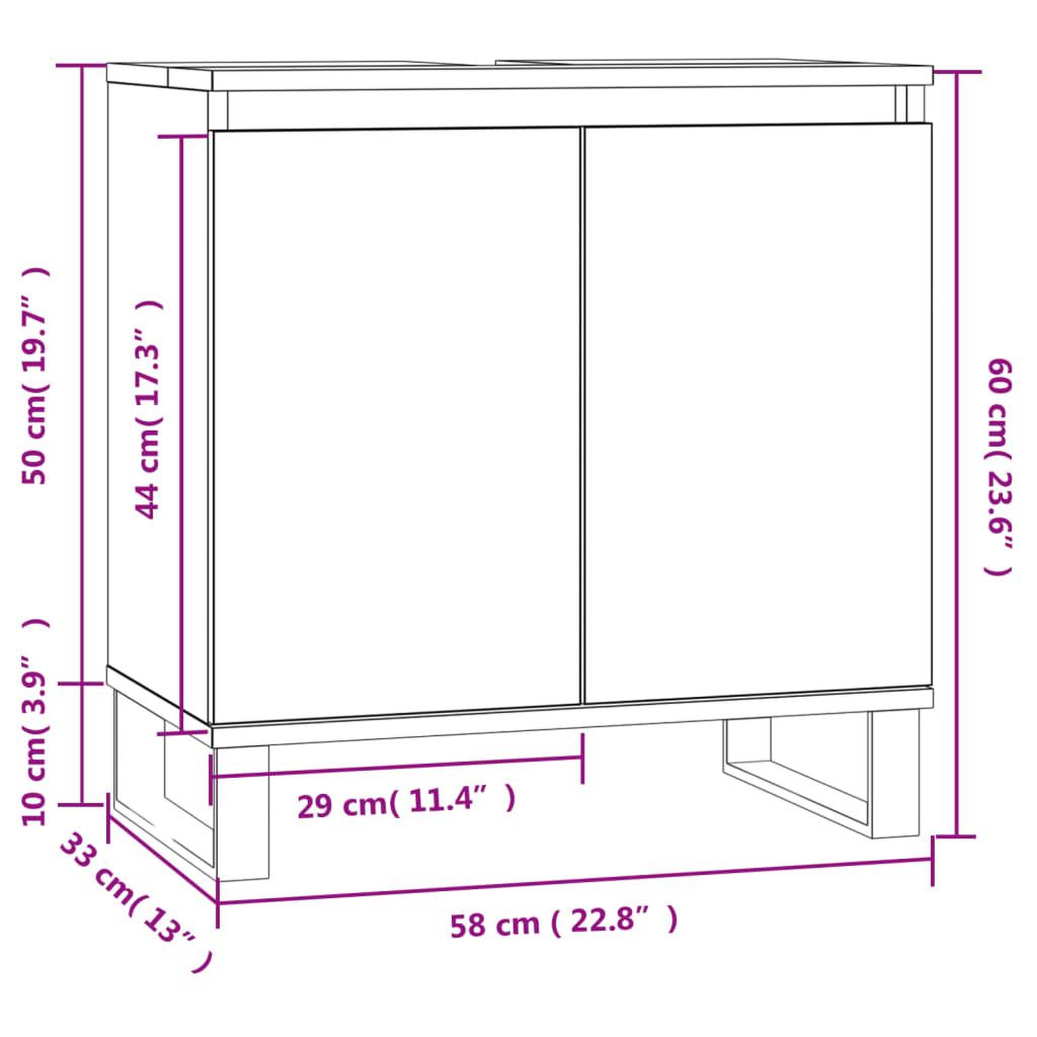 Voir la diapositive 6 : VIDAXL Armoire de salle de bain blanc 58x33x60 cm bois d'ingenierie