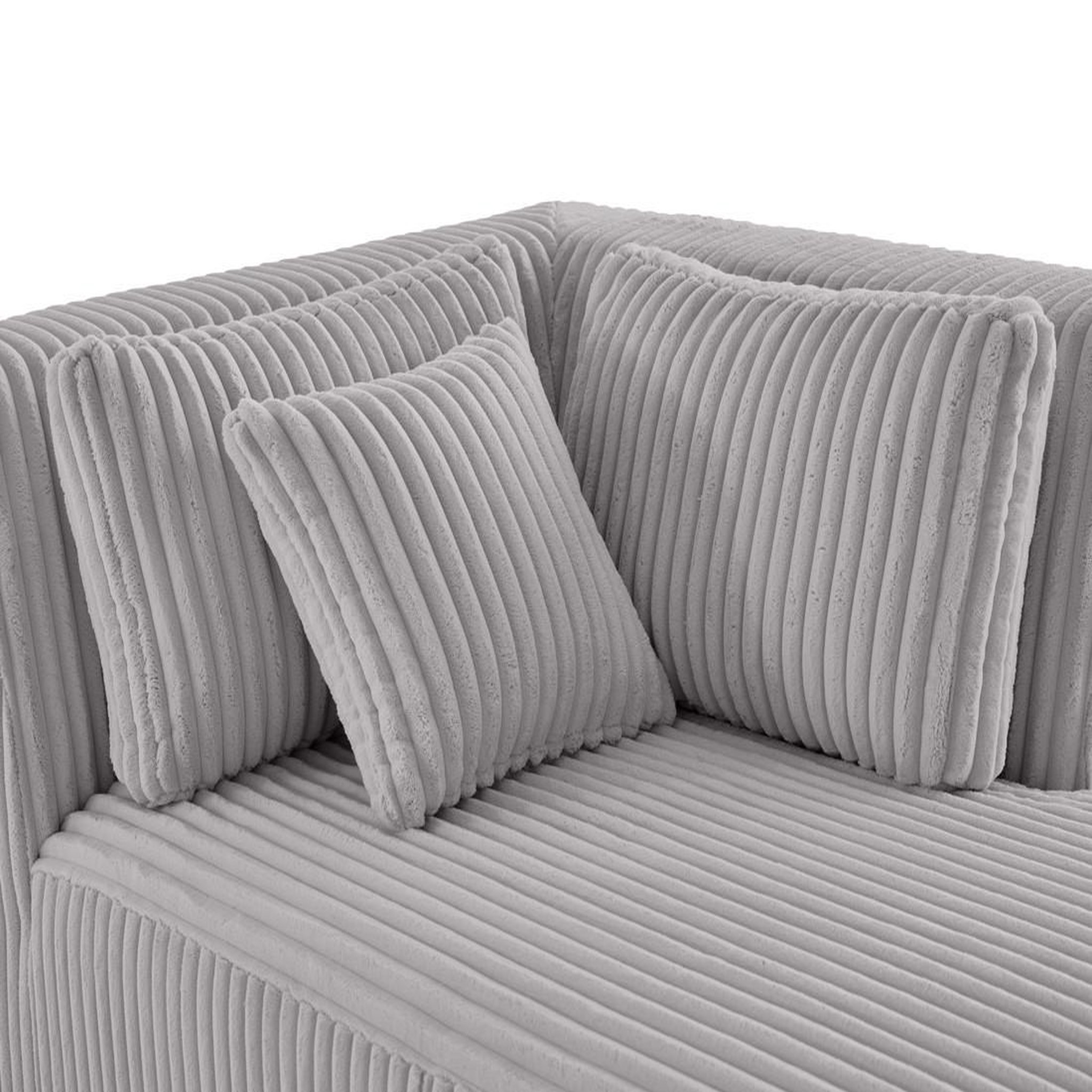 Voir la diapositive 5 : LISA DESIGN Victoire - module d'assise méridienne droit en velours côtelé grosses côtes