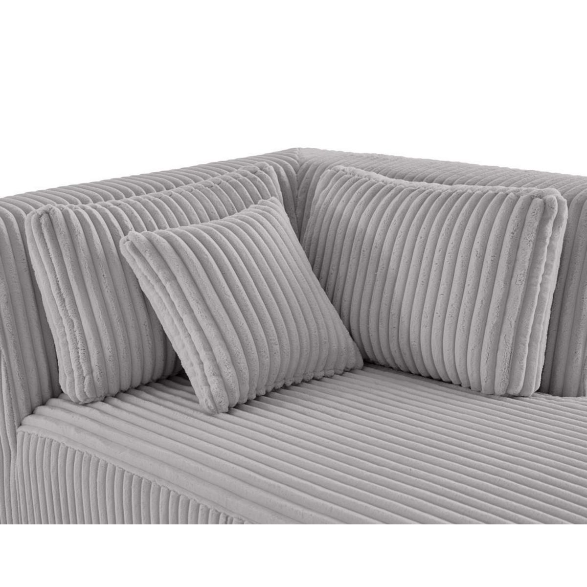 LISA DESIGN Victoire - module d'assise méridienne droit en velours côtelé grosses côtes