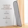 Voir la diapositive 6 : HOMCOM Miroir sur pied - miroir mural rectangulaire arrondi - dim. 50L x 161,5H cm - alu. noir