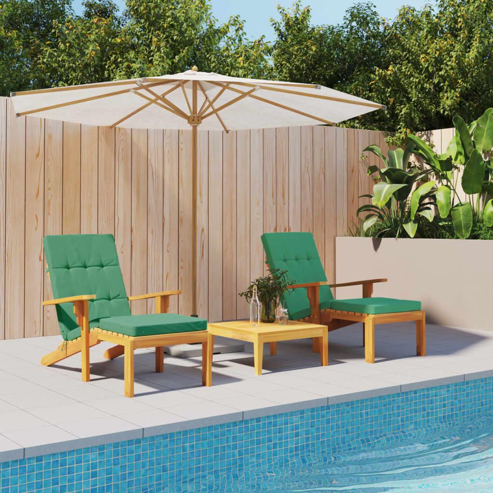 VIDAXL Coussins de chaise longue lot de 2 vert tissu oxford