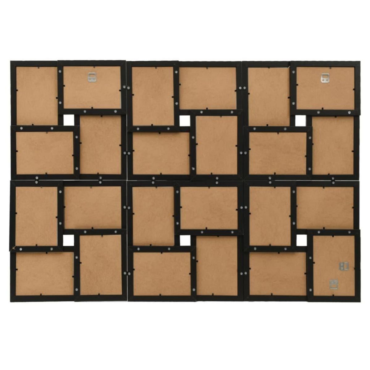 VIDAXL Collage de cadres photo pour photo de 24x(10x15 cm) Noir MDF