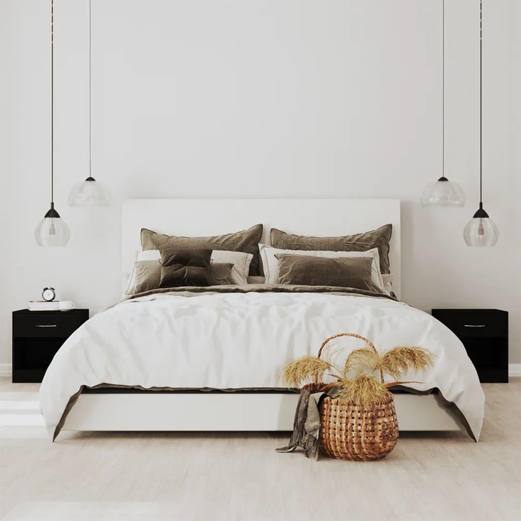 Voir la diapositive 1 : VIDAXL Tables de chevet 2 pcs avec tiroir Noir